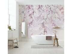 Fototapet floral, model flori cires, print digital, nuante de roz